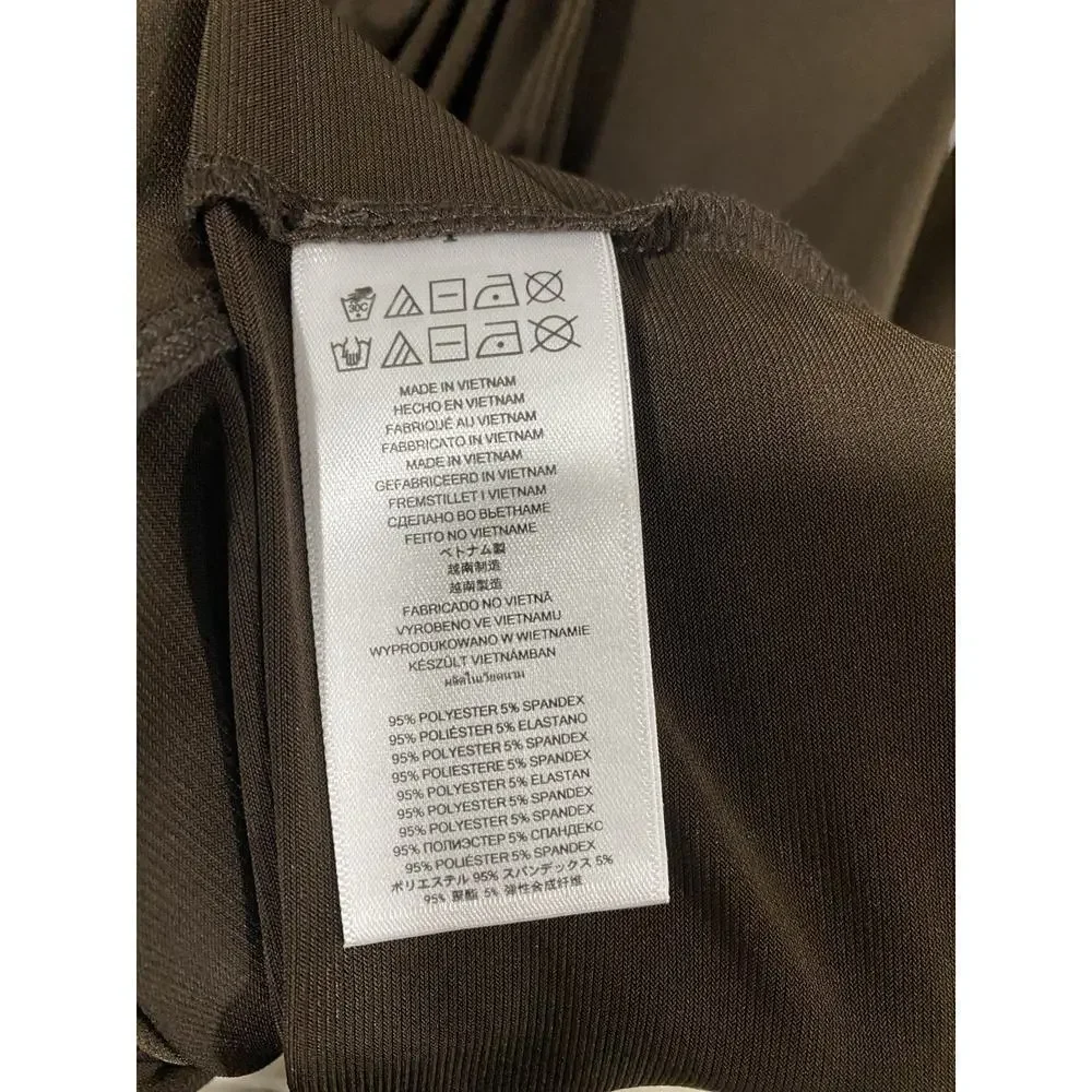 Michael Kors Faux Wrap Dress Brown Gold MK Buckle NWT M